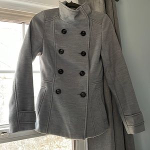 H&M grey lined pea coat.